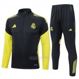 Jaqueta de Treinamento Real Madrid Crianca 2025-2026 Cinza Amarelo