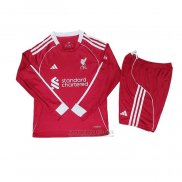 Camisola Liverpool 1º Manga Comprida Crianca 2025-2026