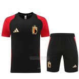 Fato de Treino Belgica Manga Curta 2024-2025 Preto - Calcas Curta
