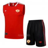 Fato de Treino Manchester United Sem Mangas 2025-2026 Vermelho