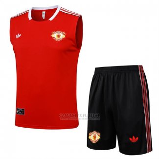 Fato de Treino Manchester United Sem Mangas 2025-2026 Vermelho