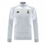 Jaqueta Real Madrid 2025-2026 Cinza Branco