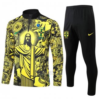 Sueter de Treinamento Brasil Jesus Crianca 2024-2025 Amarelo