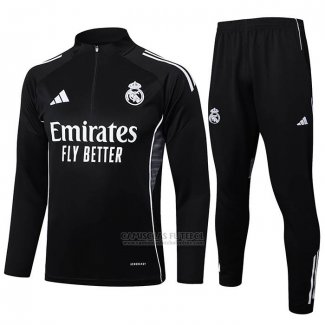 Sueter de Treinamento Real Madrid Crianca 2025-2026 Preto