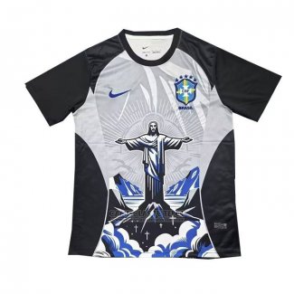 Tailandia Camisola Brasil Jesus 2026 Cinza Preto