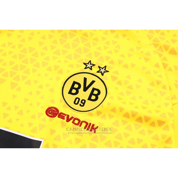 Fato de Treino Dortmund Manga Curta 2023-2024 Amarelo - Calcas Curta